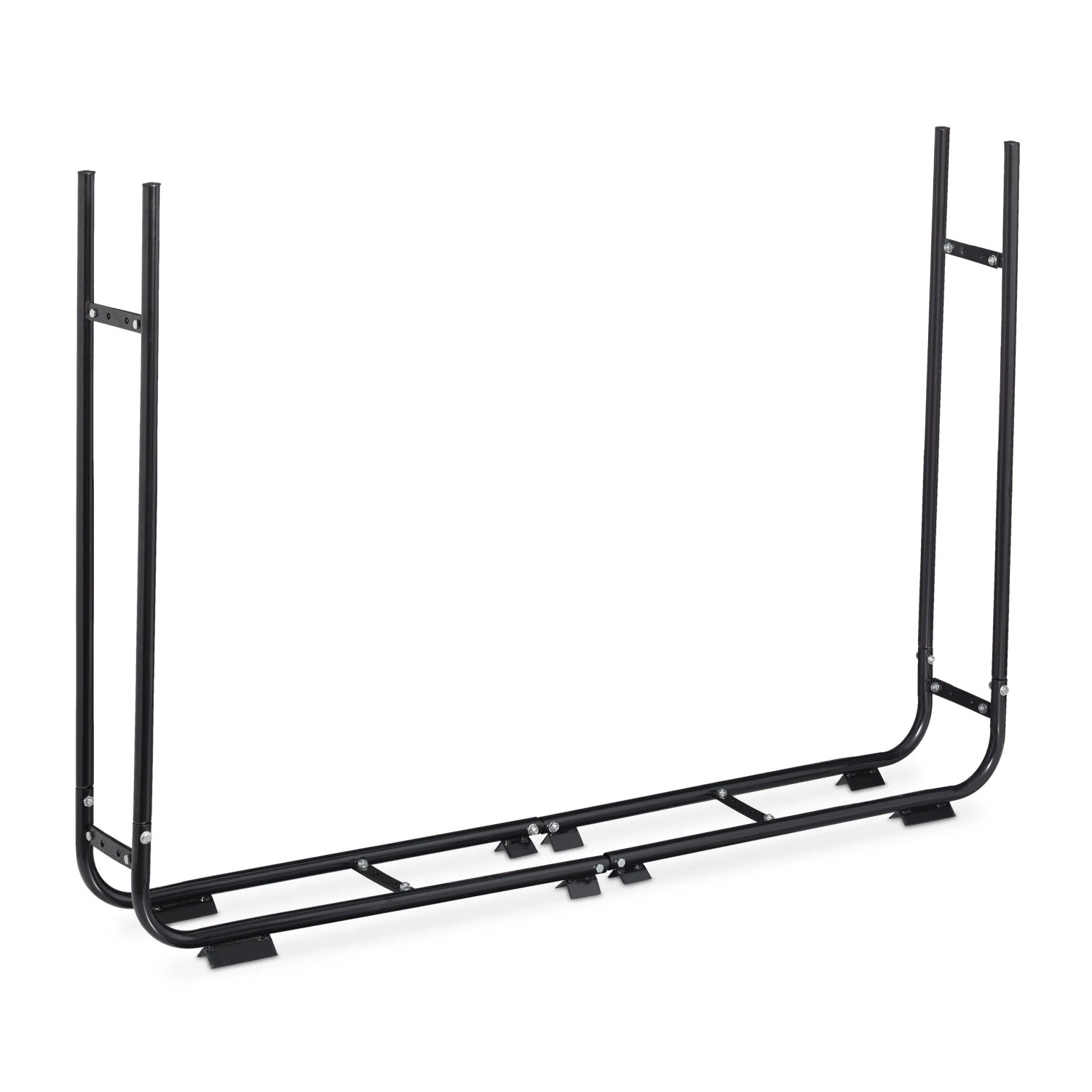 Relaxdays Kaminholzregal Stahl Schwarz Verstellbar 148 cm bis 220 cm x 106 cm x 22 cm 6,8 kg