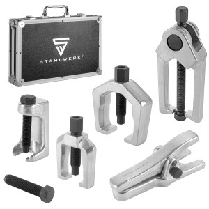 STAHLWERK Traggelenk-Abzieher-Set, 5-teilig im Koffer. Werkzeug für Kugelgelenk-Ausdrücker im Bereich Karosseriereparatur.