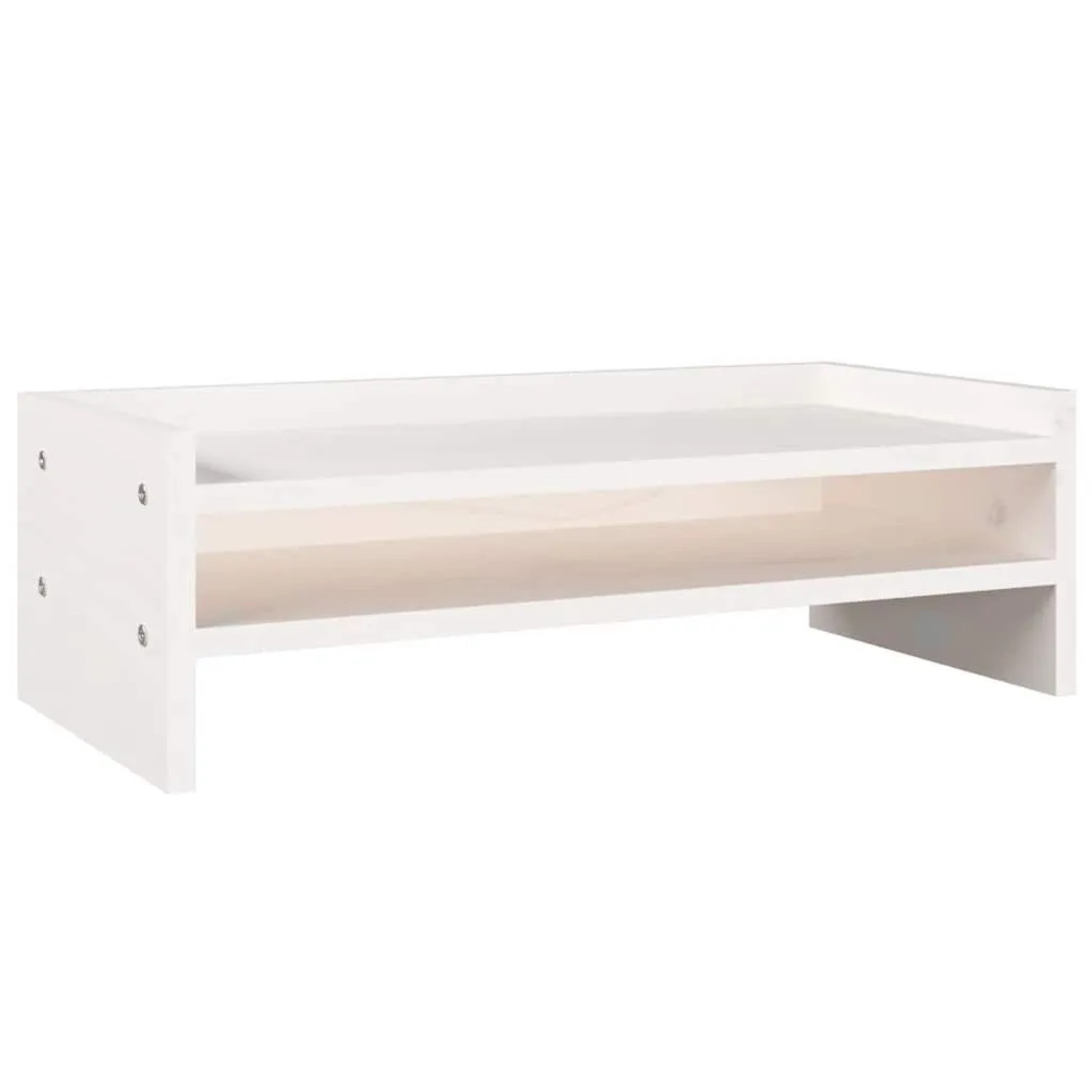 vidaXL Monitorständer Weiß 50x24x16 cm Massivholz Kiefer 813985