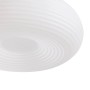 Weiße, runde Lucande LED Smart Home Pendelleuchte Bolti. Moderne, dimmbare Wohnzimmerleuchte mit Rillenstruktur.