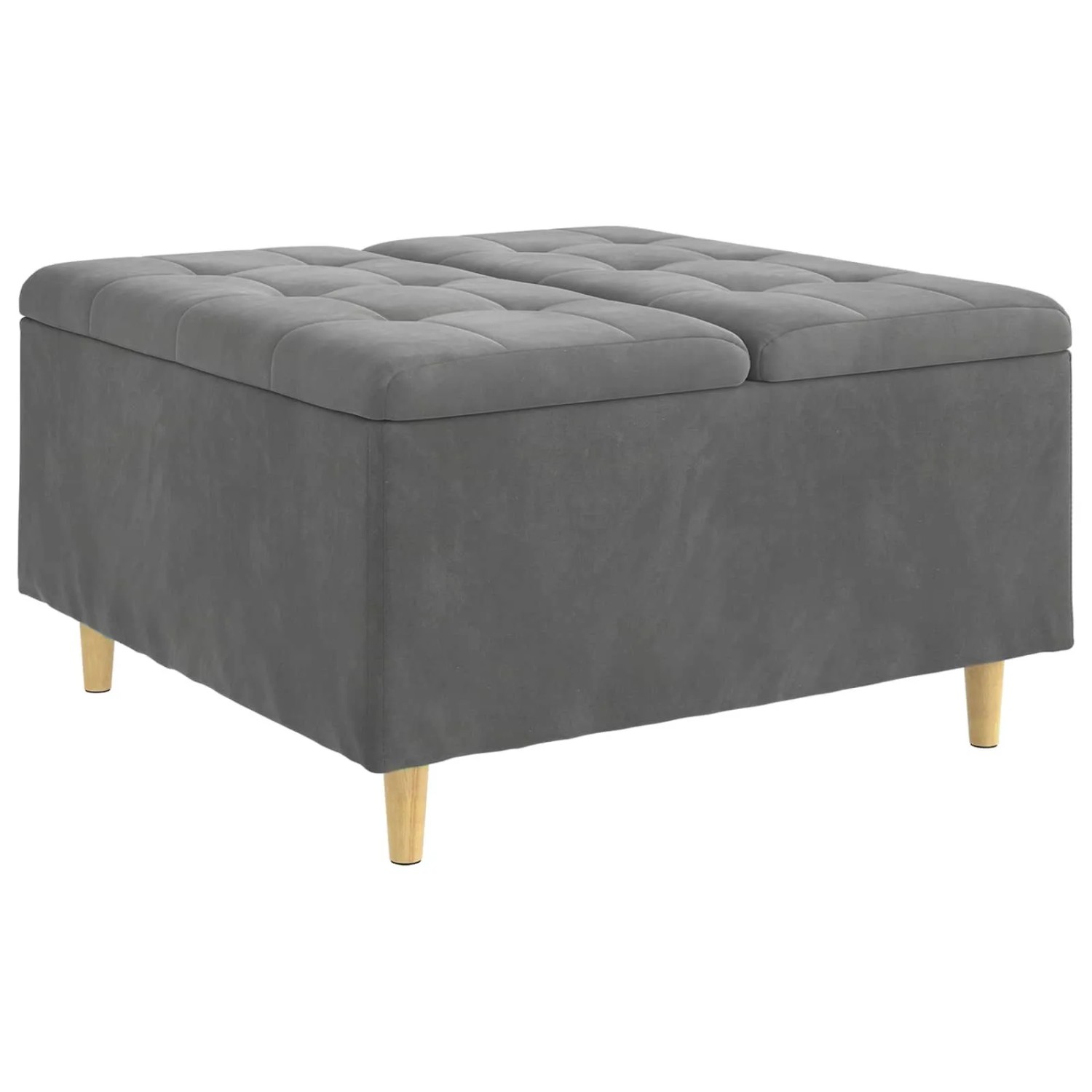 vidaXL Aufbewahrungsottomane Dunkelgrau 80 x 80 x 45 cm Samt 876841