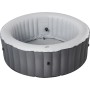 MSpa Lite Glow AirJet aufblasbarer Whirlpool, grau/weiß, runde Form.