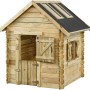 SwingKing Spielhaus Louise mit Fenster, Tür und Dachfenstern aus Plexiglas. Holz imprägniert.