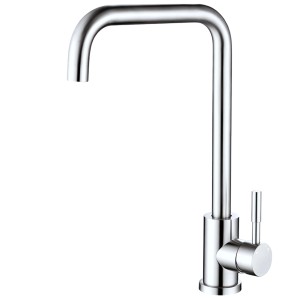 AICA Wasserhahn 360° Drehbare Wassersparende Chrom Küchenarmatur Hochdruckfestes Design aus 304 Edelstahl Gefertigt Kaltes/Warmes Wasser