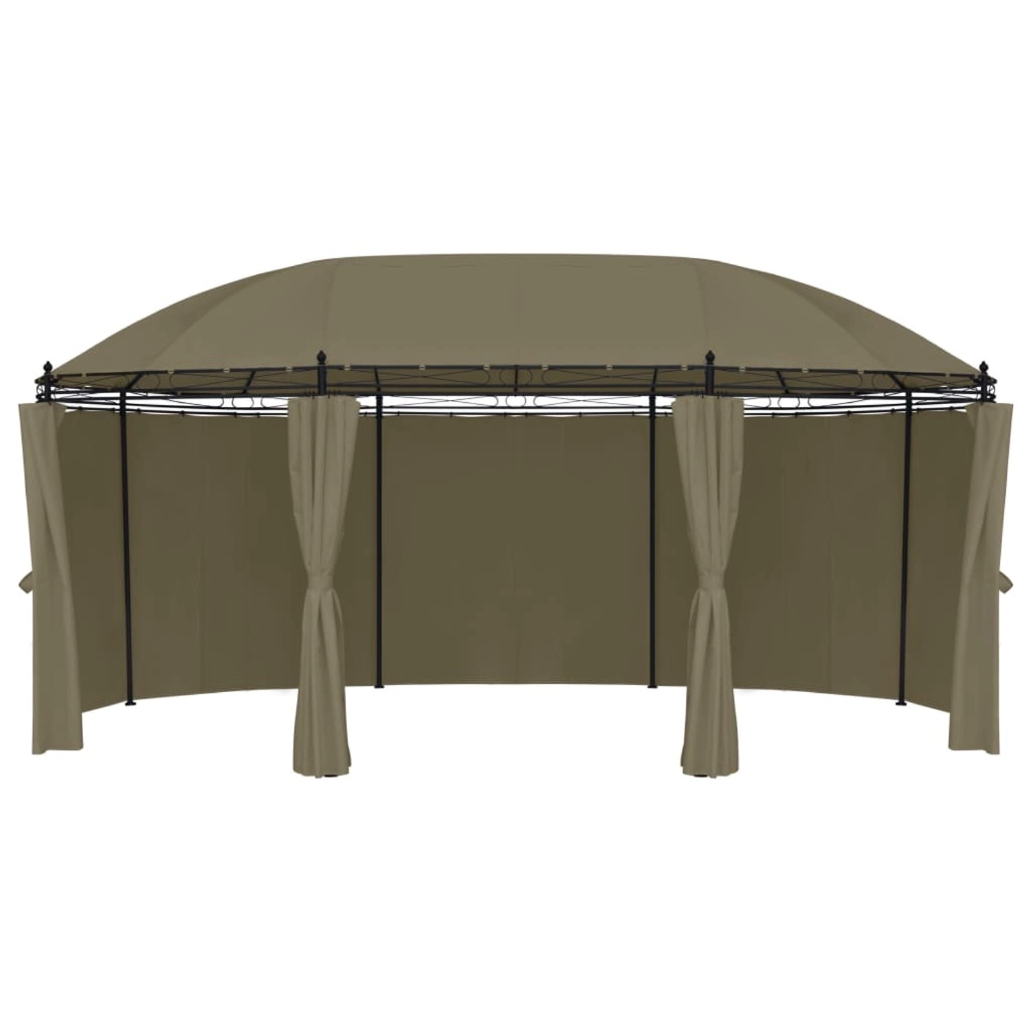 vidaXL Pavillon mit Vorhängen 520x349x255 cm Taupe 180 g/m2