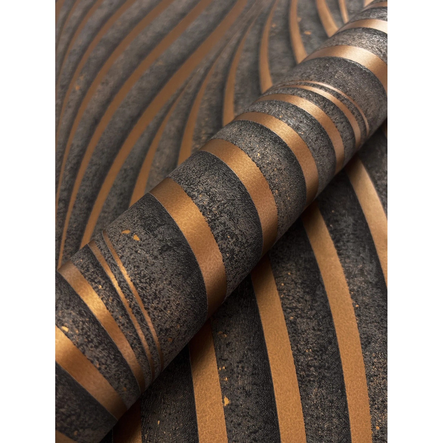 Newroom Vliestapete Armani Black Copper Wellen Modern FSC® günstig online kaufen