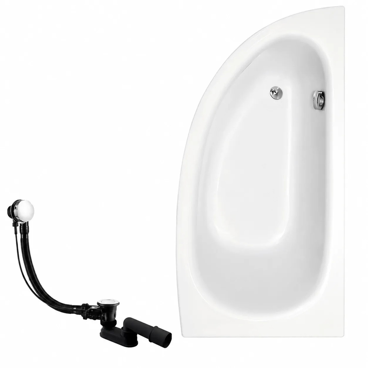 KOLMAN Eckbadewanne 150 x 70 cm Rechts inkl. Ablauf und Füße