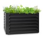 Blumfeldt High Grow Straight Hochbeet, anthrazitfarben, quadratisch, 100x60x100 cm, mit Bepflanzung.