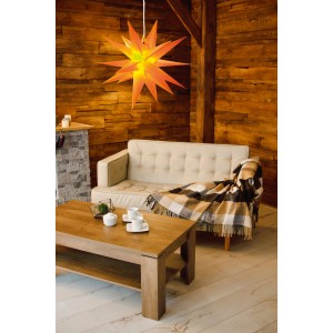 Gelber LED-Stern (Ø 60cm) für Außen, leuchtende Weihnachtsdeko.