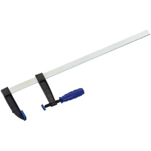 LUX Schraubzwinge Classic, 600x120 mm, Spannwerkzeug mit blauem Griff.