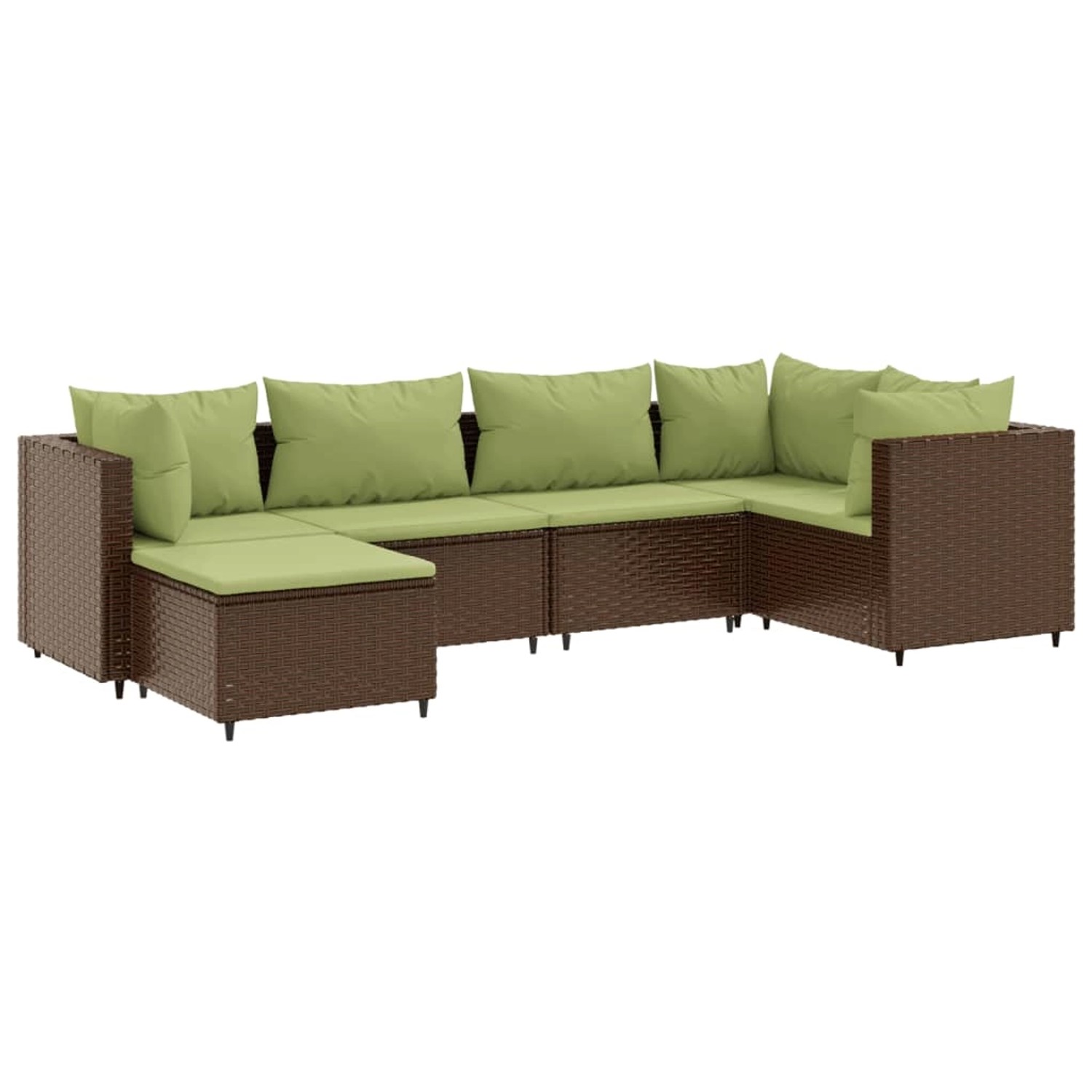 vidaXL 6-tlg Garten-Lounge-Set mit Kissen Braun Poly Rattan Modell 21 günstig online kaufen