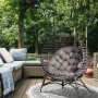 Outsunny Gartenstuhlkorb mit dickem Kissen, Stahlrahmen, sandbraun. Bequeme Gartenbank für Terrasse und Balkon.