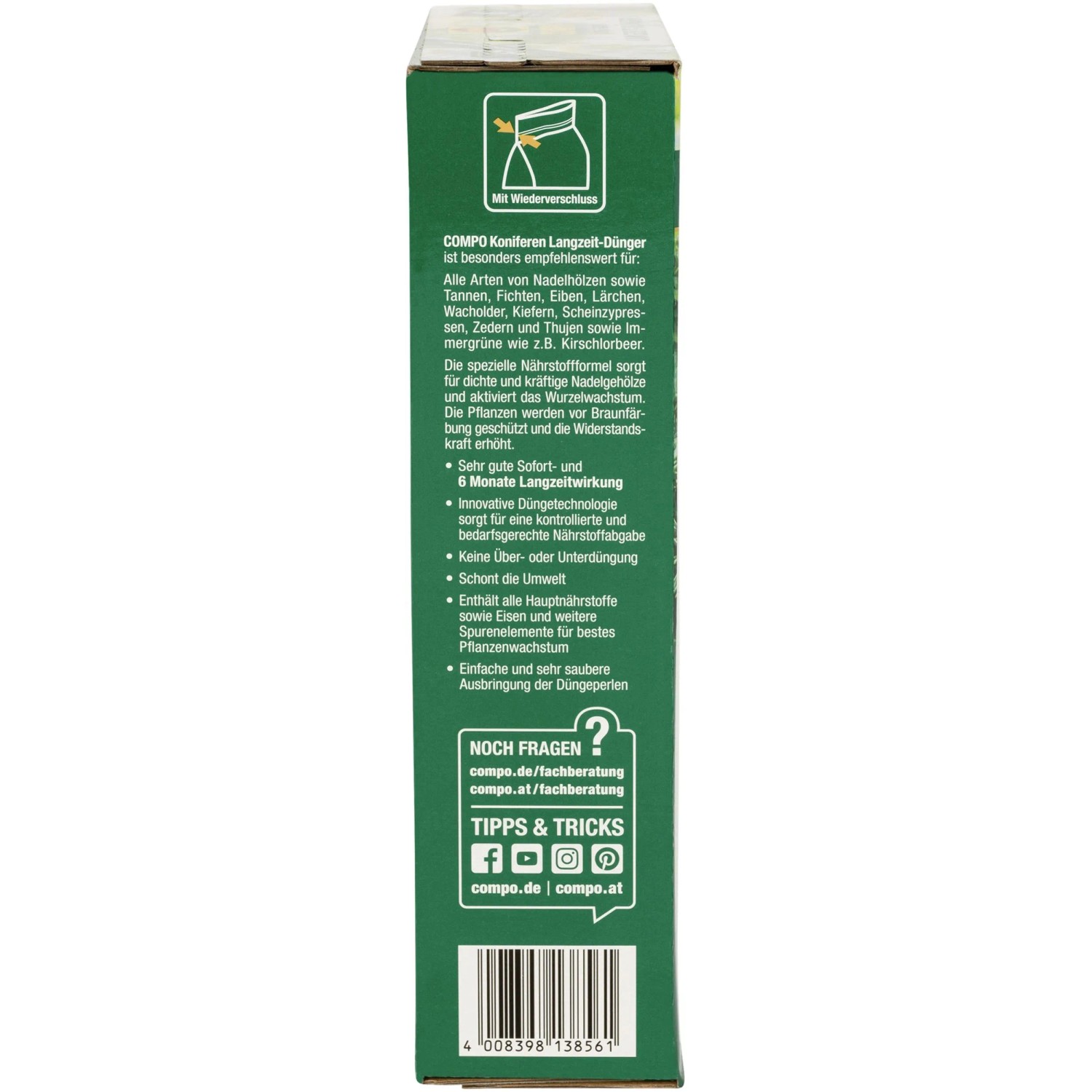 Compo Koniferen Langzeit-Dünger 2kg, für gesunde, grüne Koniferen.