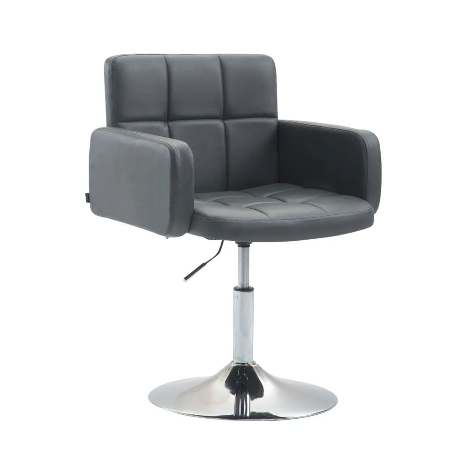 DELUKE Lounger Sessel RIYADH Kunstleder Grau 58x48x80cm Barhocker Loungesessel Wohnzimmer Bequem Clubsessel Sessel Hotel