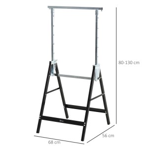Höhenverstellbarer, faltbarer DURHAND Sägebock, 68x56x80-130 cm, für Elektrowerkzeuge.