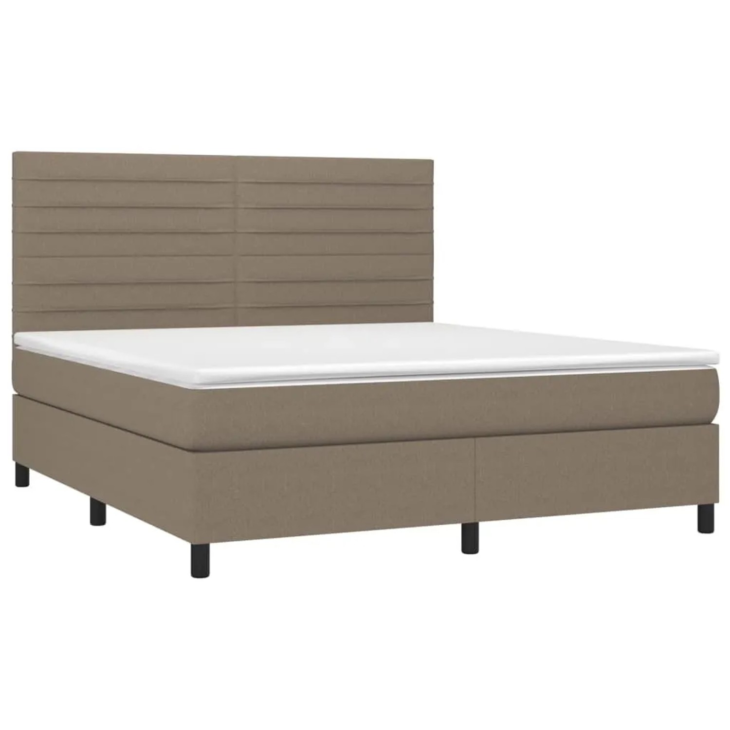 vidaXL Boxspringbett mit Matratze & LED Taupe 160x200 cm Stoff 3134969 günstig online kaufen