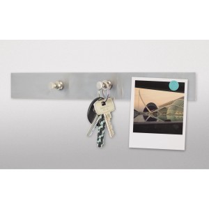 Fix-o-moll Metallleiste Silber, 30cm, mit Schlüssel und Foto als Beispiel