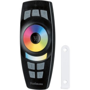 Paulmann Smart Home Fernbedienung ZB Gent schwarz mit Wandhalterung zur Steuerung von Smart Leuchten.