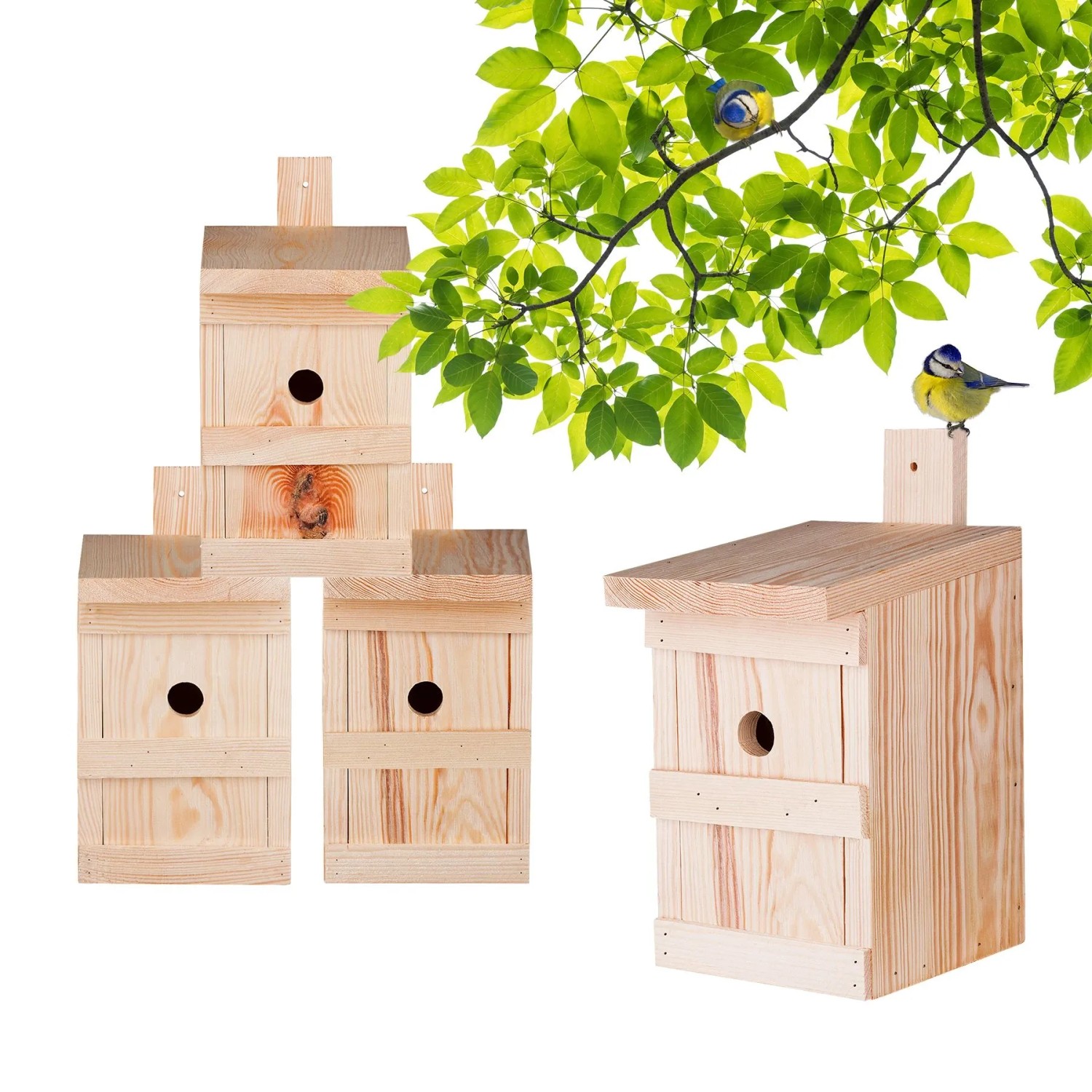 BigDean 4x Nistkasten Für Meisen Und Kleinvögel Vogelhaus Aus Massivholz 27x17x17cm Brutkasten Handgemacht In Europa Meisenkasten Wetterfest Mit