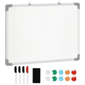 HOMCOM Whiteboard mit Zubehör zur Wandmontage: Marker, Magnete und Radiergummi inklusive.