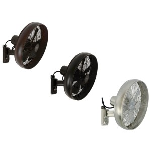 Lucci Air Retro Wandventilator Breeze Wall in Schwarz, Bronze und Chrom, mit Fernbedienung.