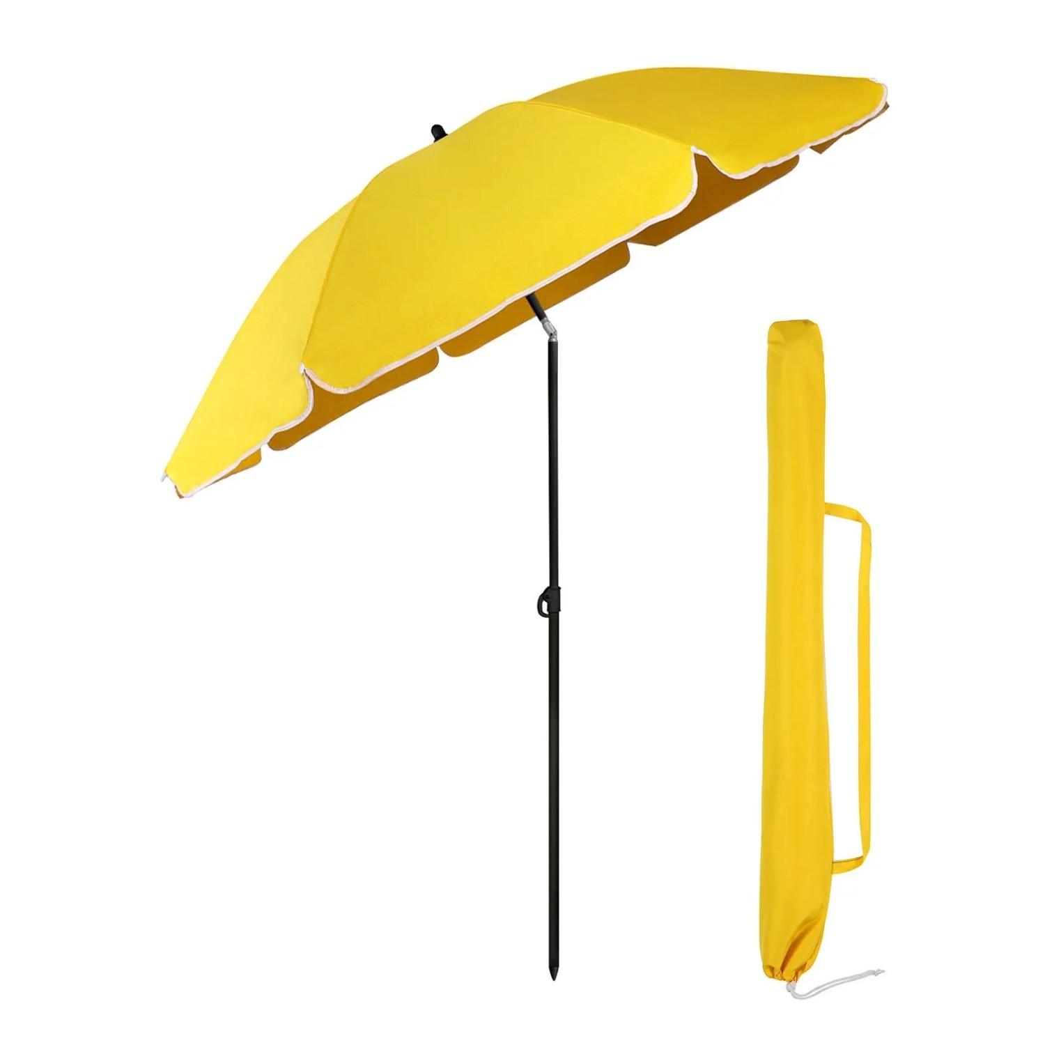 Sekey Sonnenschirm 160 cm Rund mit Schutzhülle Neigbar und Höhenverstellbar für Balkon und Strand