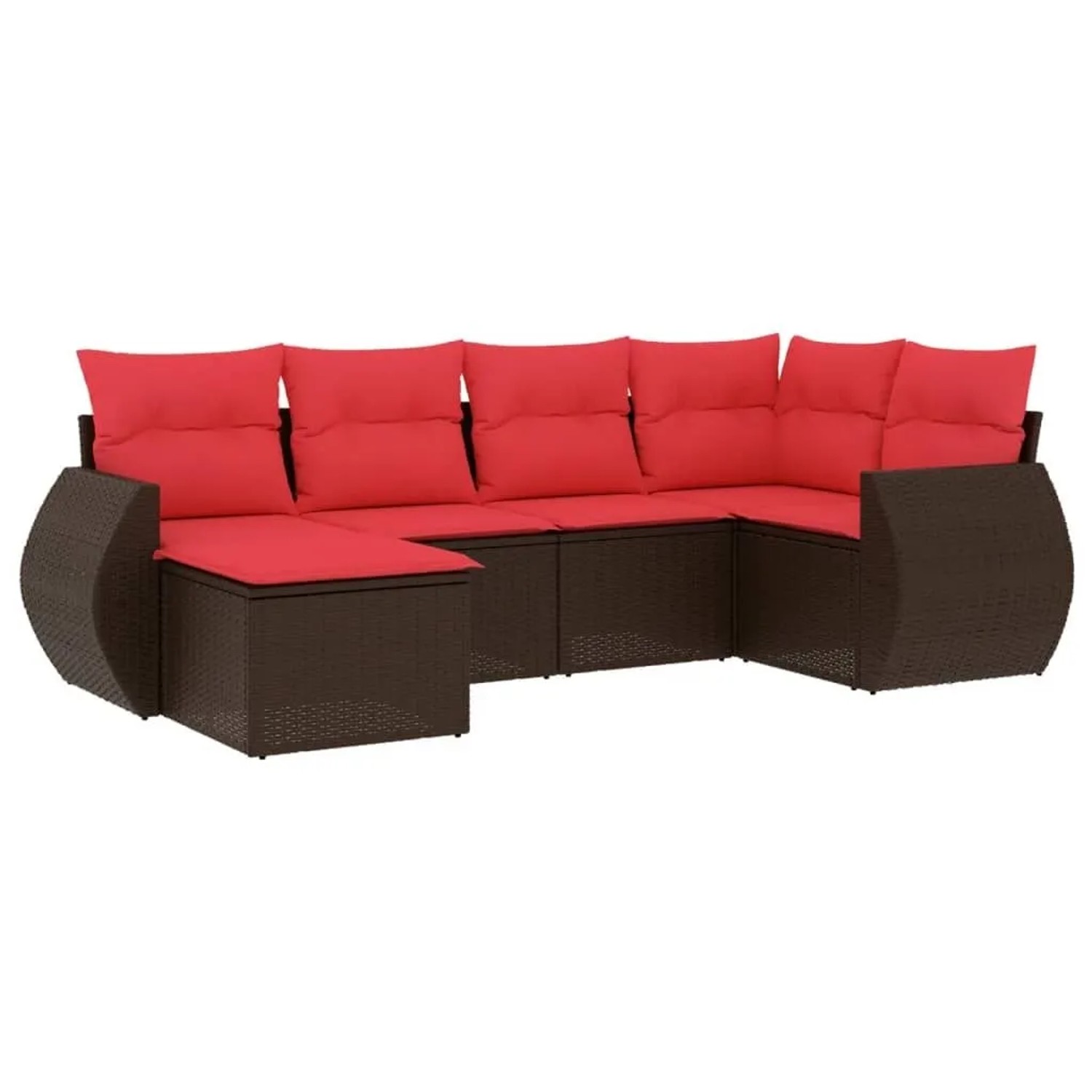 vidaXL 6-Tlg Gartensofa-Set mit Kissen Braun Polyrattan 3221663 günstig online kaufen