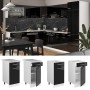 Vicco Küchenunterschrank R-Line, Schwarz Hochglanz/Weiß, 40 cm, mit Eiche Arbeitsplatte.