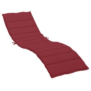 Weinrote Sonnenliegen-Auflage (200x60x3 cm) aus Oxford-Gewebe.
