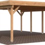 Palmako Doppelcarport Karl, braun, aus Holz mit Flachdach und stabilen Pfosten.