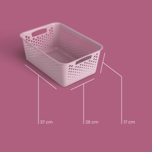 Rosa ProHome Aufbewahrungskorb, 10L, 37x26cm, aus Kunststoff, für Badaccessoires.