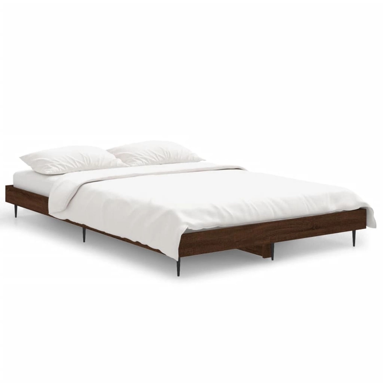 vidaXL Bettgestell ohne Matratze Braun Eichen-Optik 120x190 cm Holzwerkstof günstig online kaufen