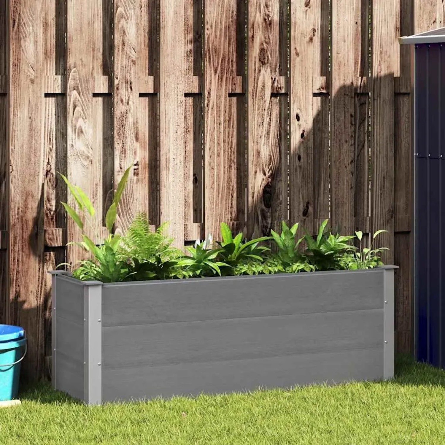 Furnicato Garten-hochbeet Wpc 150 X 50 X 54 Cm Grau