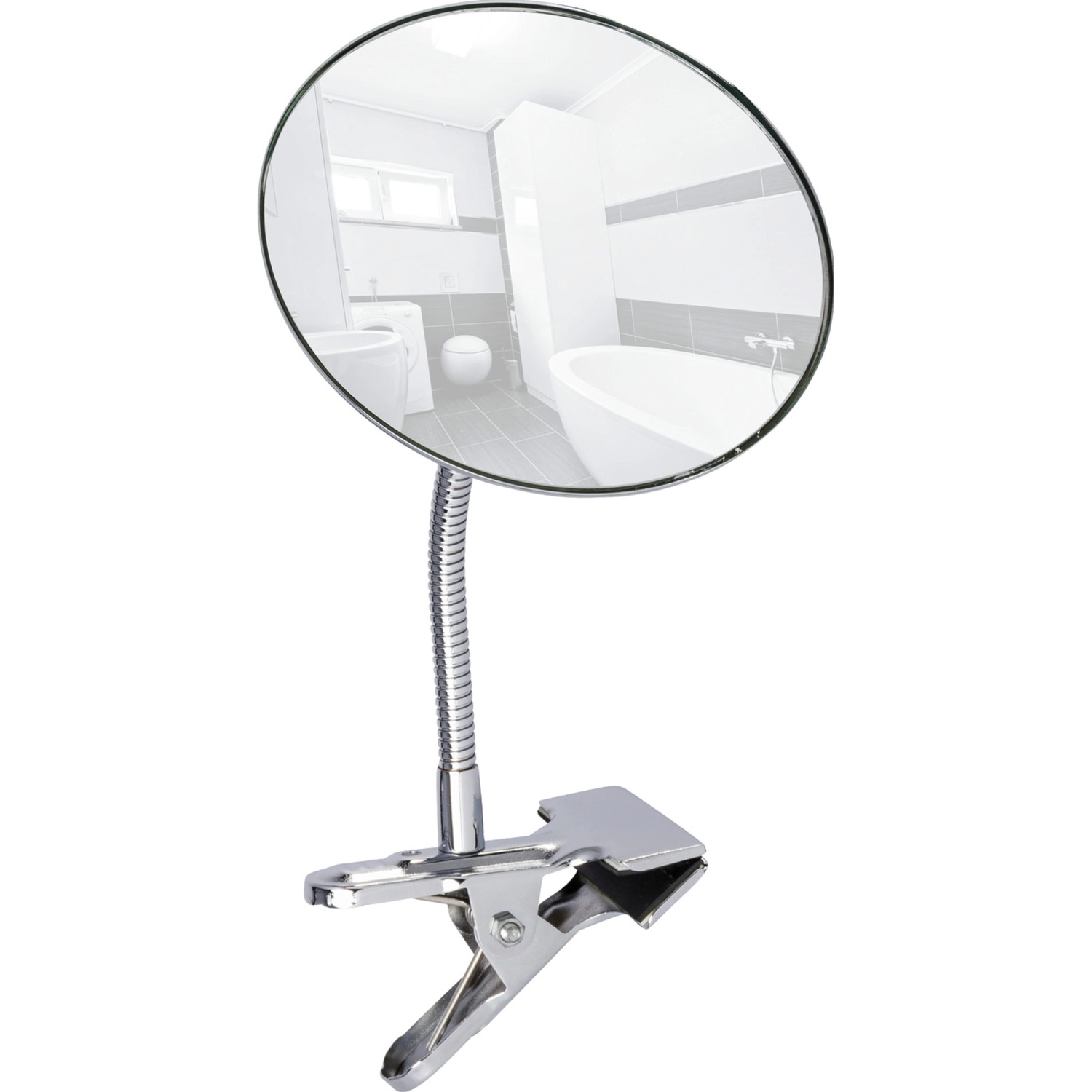 Wenko Kosmetikspiegel Clip mit Schwanenhals und 5-fach Vergrößerung.