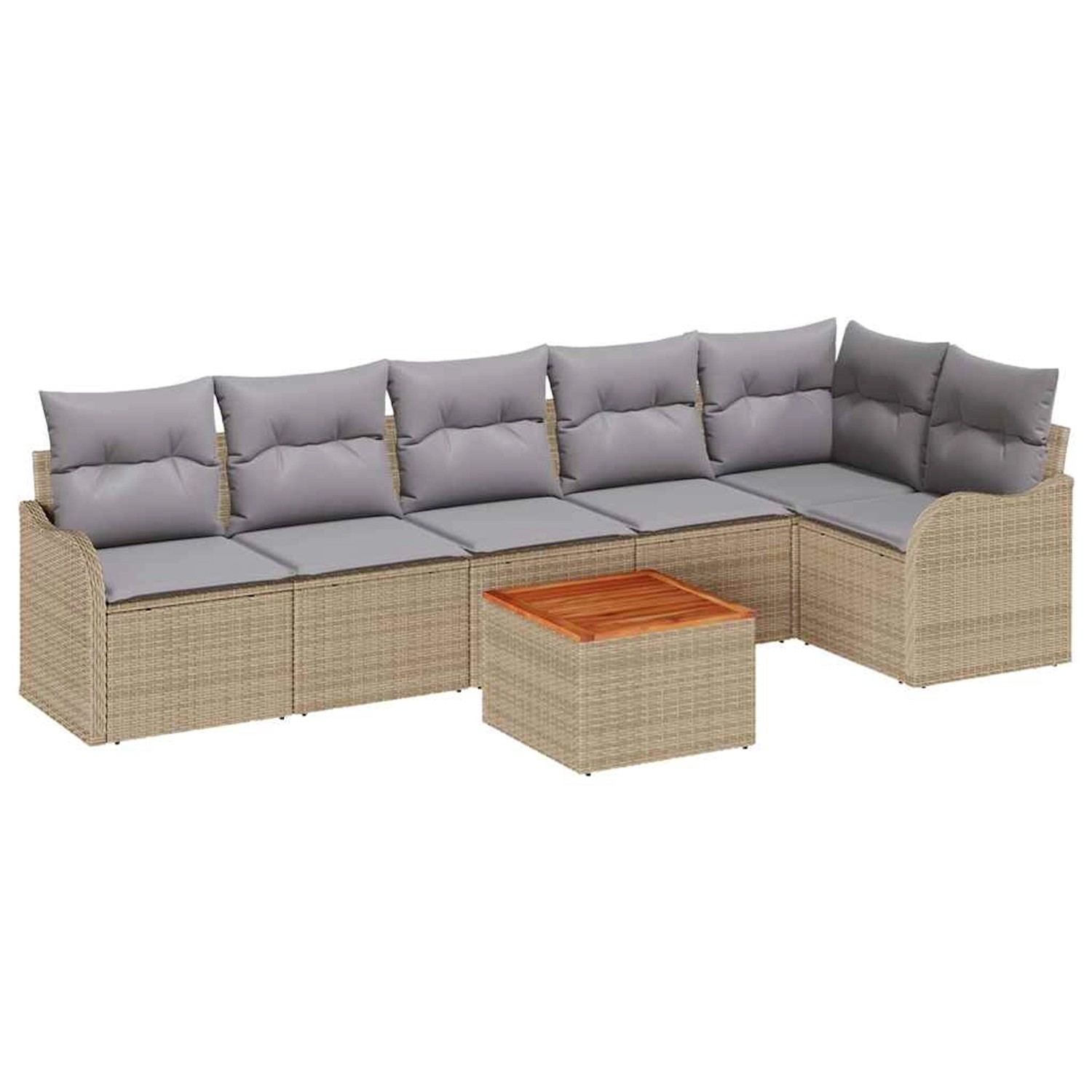 vidaXL Garten-Sofa-Set 7-Tlg Beige Hellgrau 3356131 günstig online kaufen