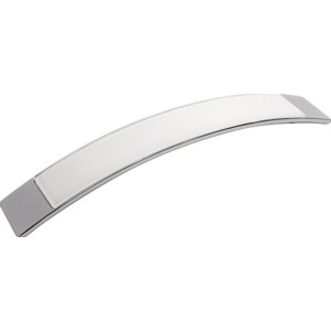 Griff 2184, Chrom-Weiß, aus Metall für Möbel, Lochabstand 160 mm.