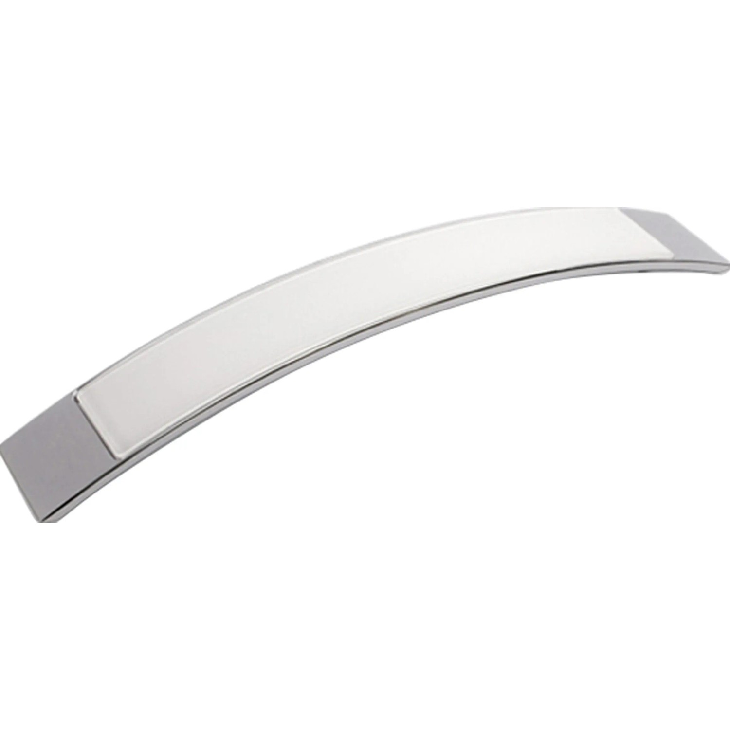 Griff 2184, Chrom-Weiß, aus Metall für Möbel, Lochabstand 160 mm.