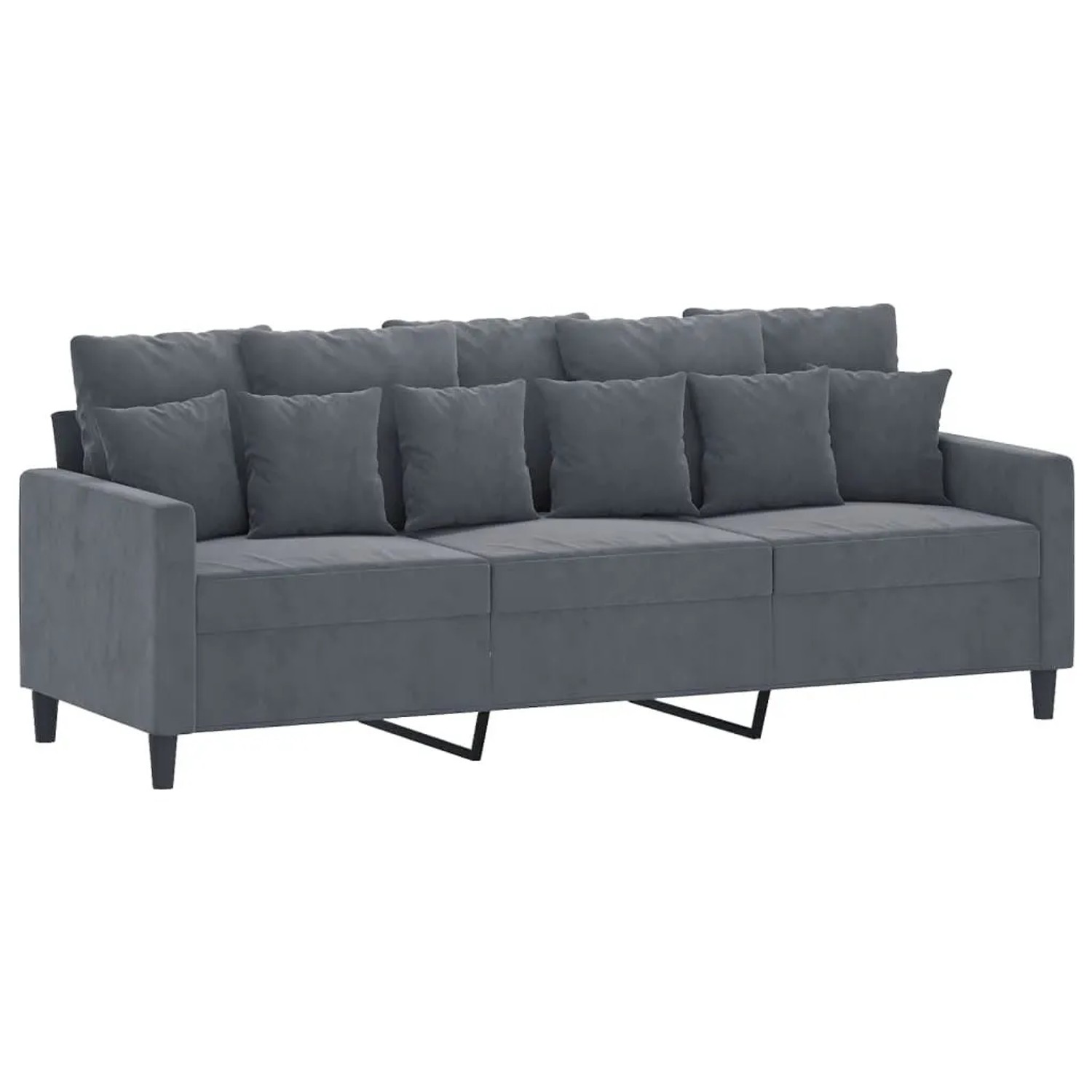 vidaXL 3-Sitzer-Sofa Dunkelgrau 180 cm Samt 359314 günstig online kaufen