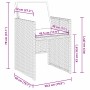 Skizze eines braunen vidaXL Gartenstuhls aus Polyrattan mit Maßangaben.