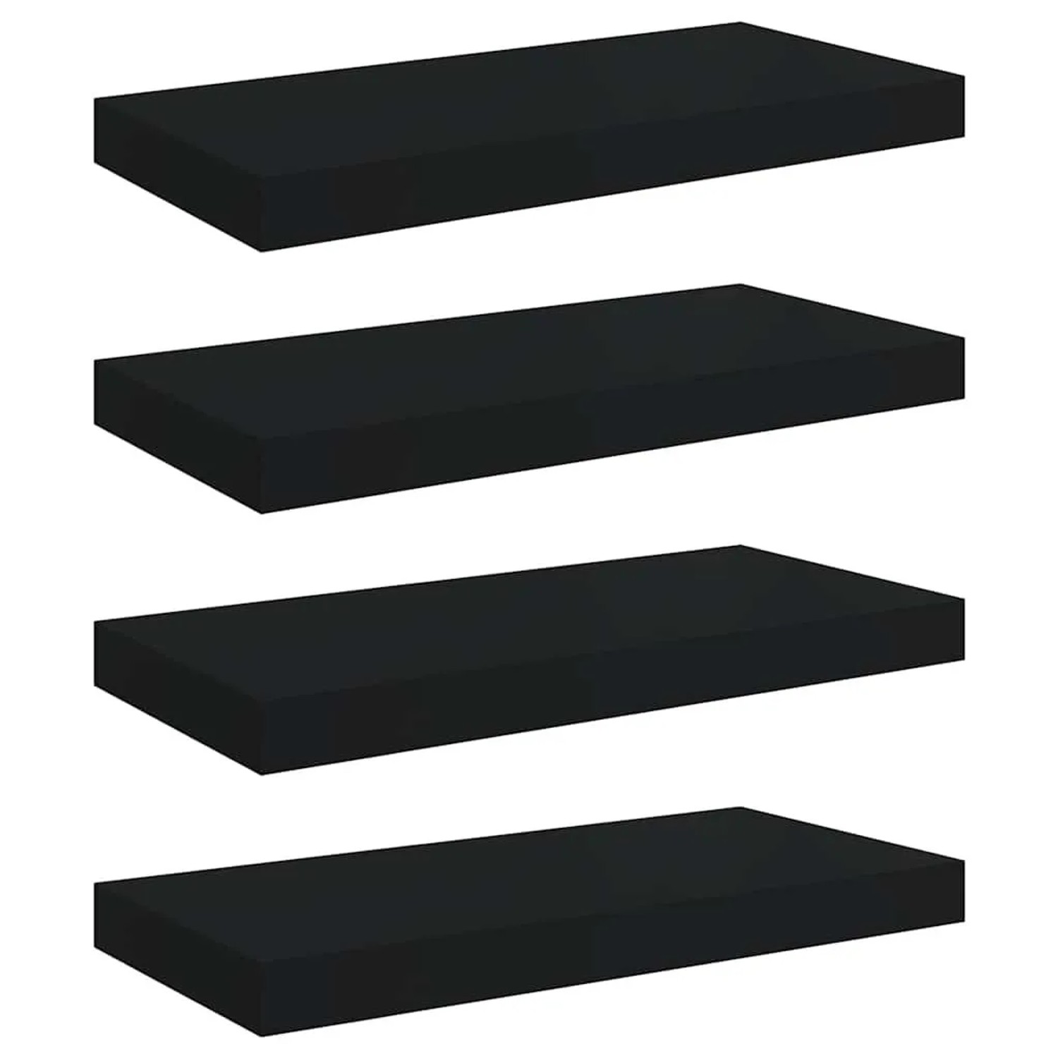 vidaXL Schweberegale 4 Stk Schwarz 50x23x3,8 cm MDF 323831