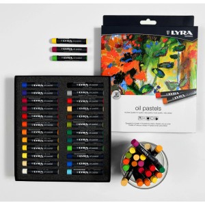 Lyra Öl-Pastellkreiden, 24 Farben im Kartonetui. Hochpigmentierte Ölfarben für Künstler.
