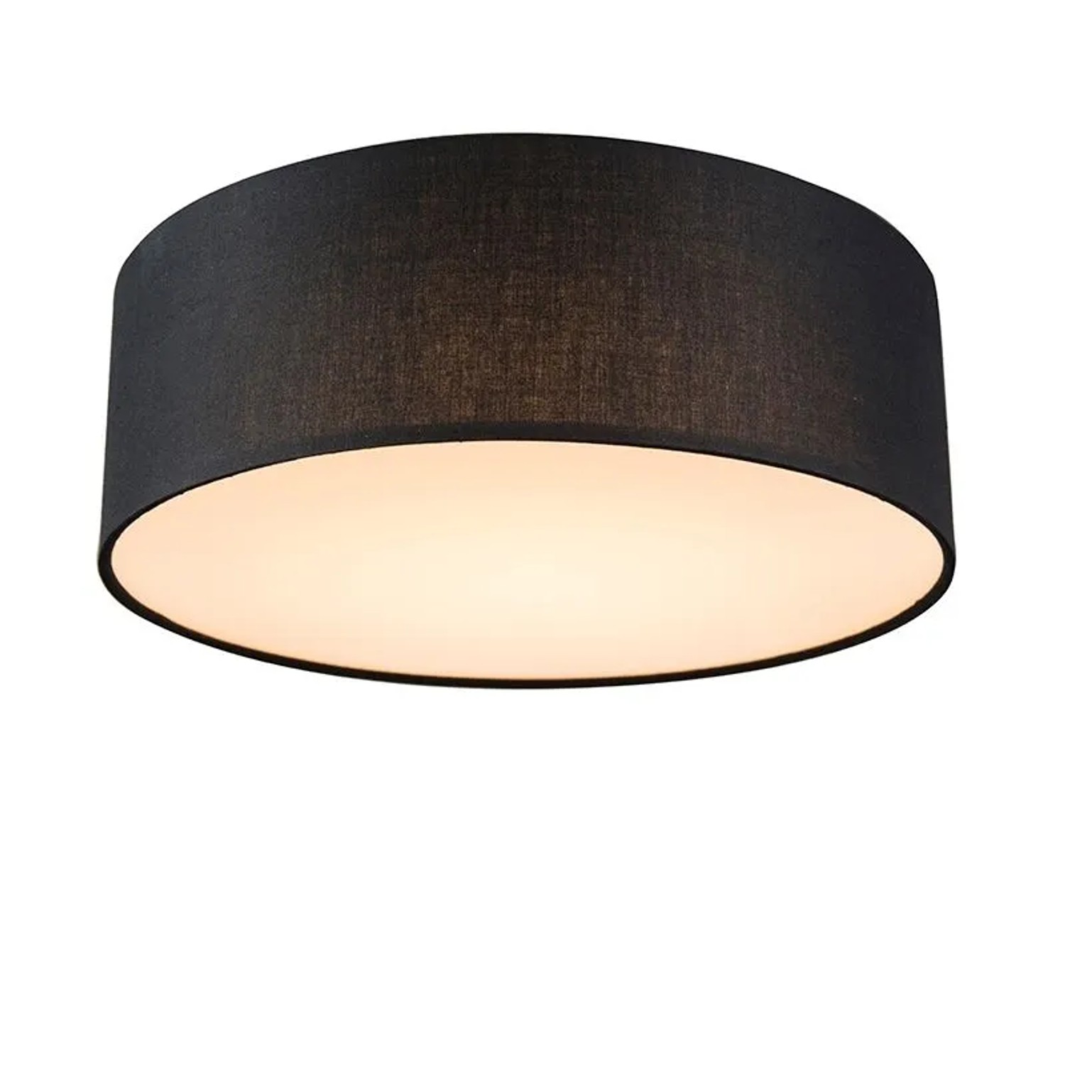 QAZQA Deckenleuchte Schwarz 30 cm inkl  LED Drum LED