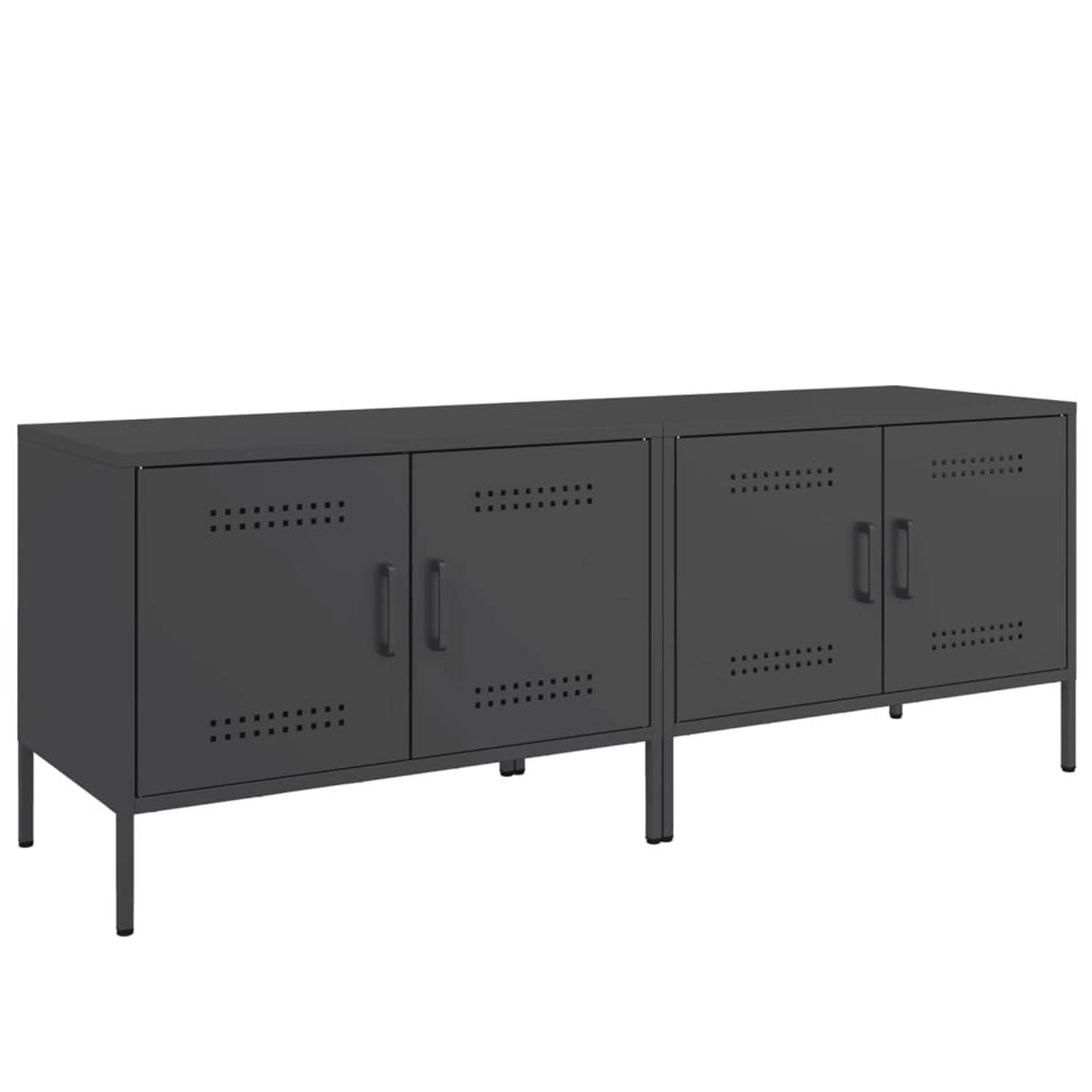 vidaXL TV-Schränke 2 Stk Schwarz 68x39x50,5 cm Stahl 842935 günstig online kaufen