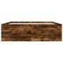 vidaXL Bettgestell 150x200 cm in Räuchereiche. Dunkelbrauner Holzwerkstoff mit Holzmaserung. Modernes Bett.
