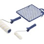 LUX Streich-Set Goldfaden, 3-teilig: Farbwalzen (21 cm, 10 cm) mit Bügeln und Abstreifgitter.