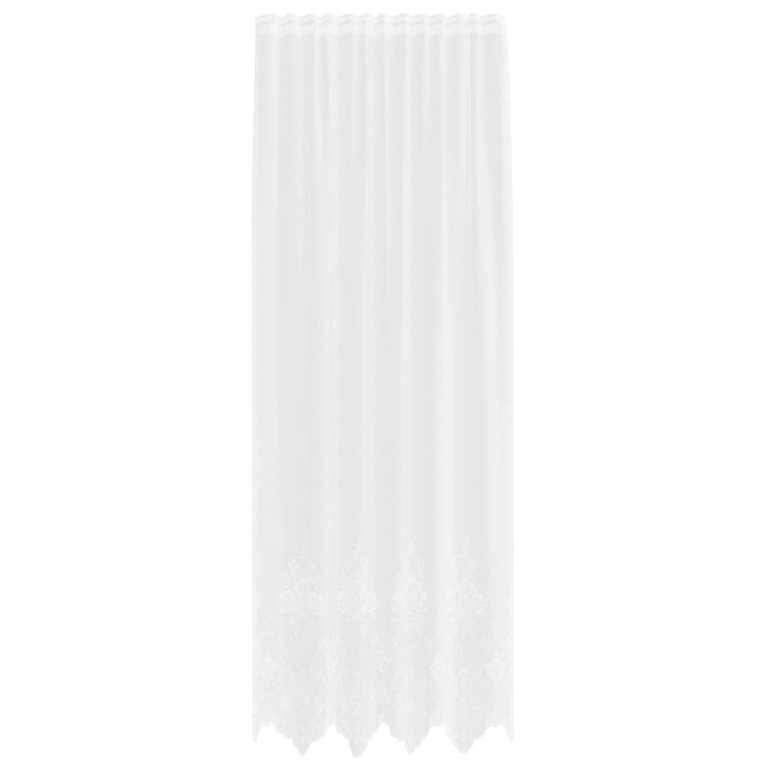 vidaXL Spitzenvorhang mit Vorhängen Weiß 150x260cm Polyester 4107875 günstig online kaufen