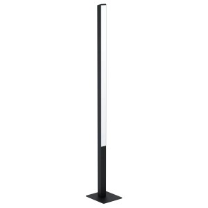 Schwarze Eglo LED-Stehleuchte Simolaris-Z mit weißem Leuchtelement, smart steuerbar.