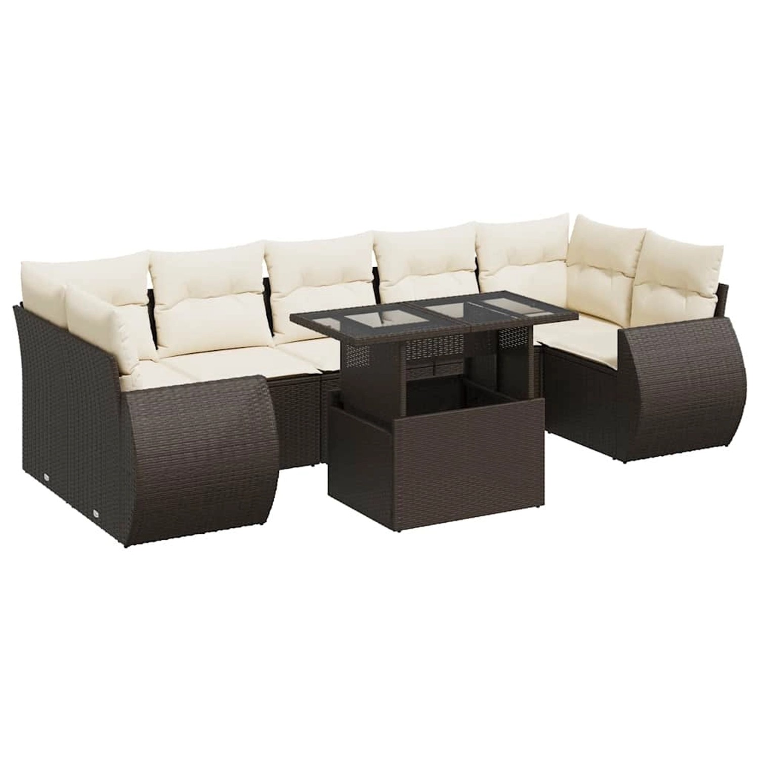 vidaXL 8-Tlg Garten-Sofagarnitur mit Kissen Braun Poly Rattan 3326604 günstig online kaufen