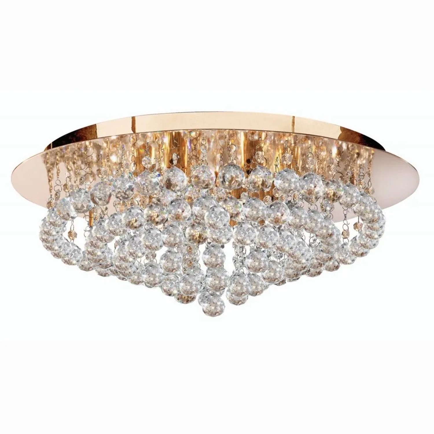 Licht-Erlebnisse Deckenlampe Kristall Ø 55 cm Rund In Gold 8x G9