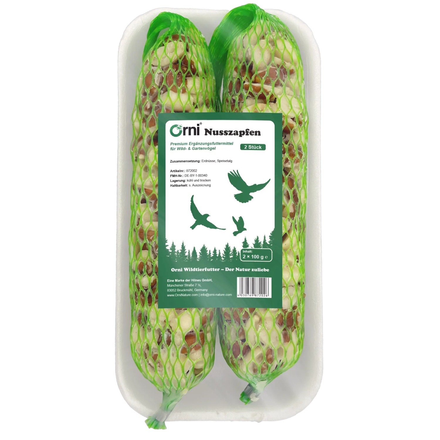 Orni Nusszapfen 2 Stück für Vögel